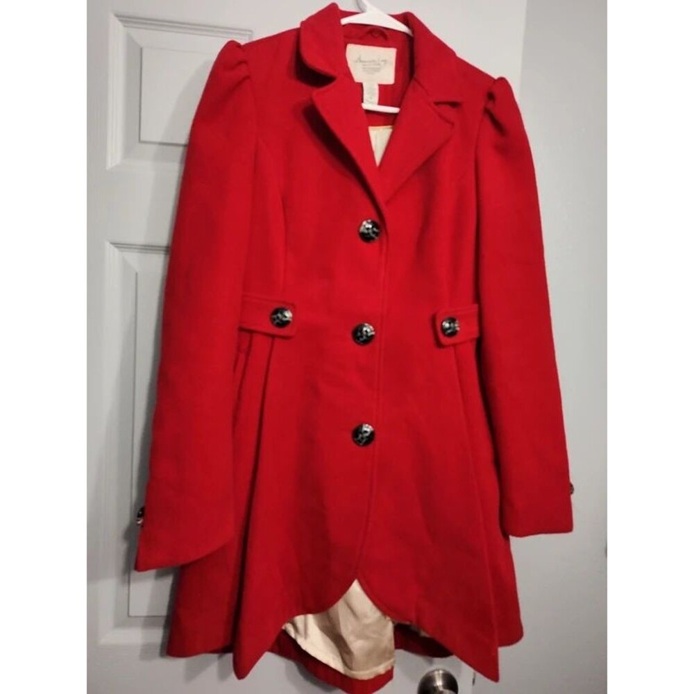 American Rag Women's peacoat coat red overcoat M